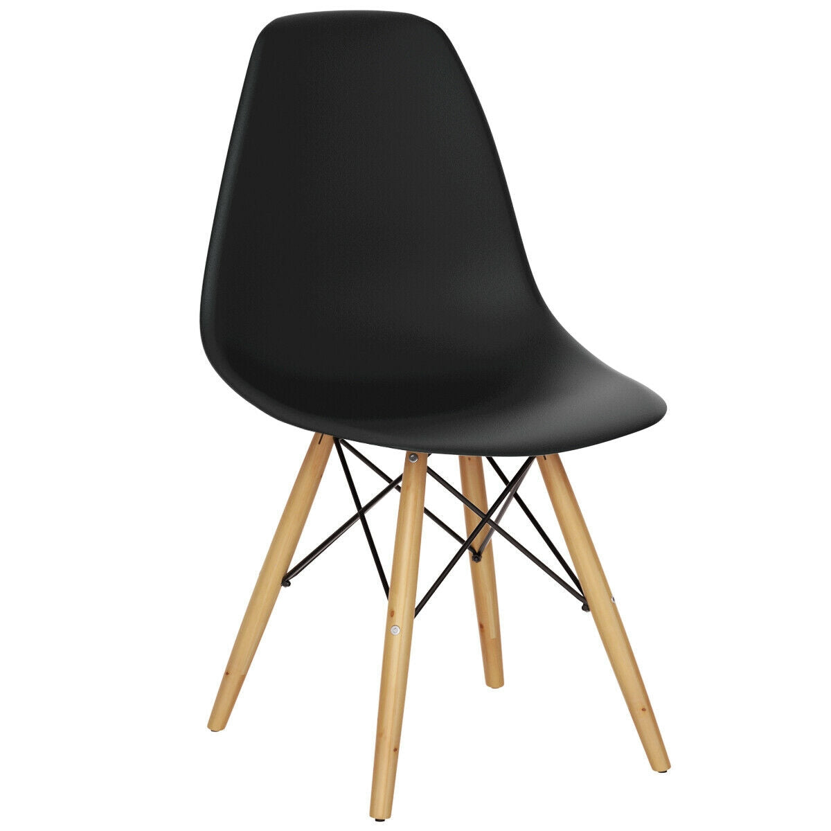 Set Of 2 Mid-Century Modern Dining Side Chairs, Black, Dark Dining Chairs at Gallery Canada