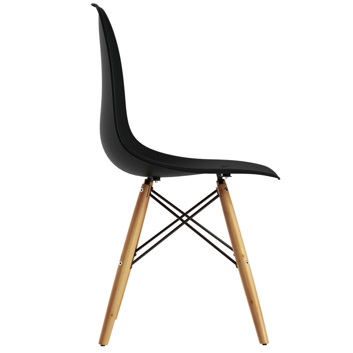 Set Of 2 Mid-Century Modern Dining Side Chairs, Black, Dark Dining Chairs at Gallery Canada