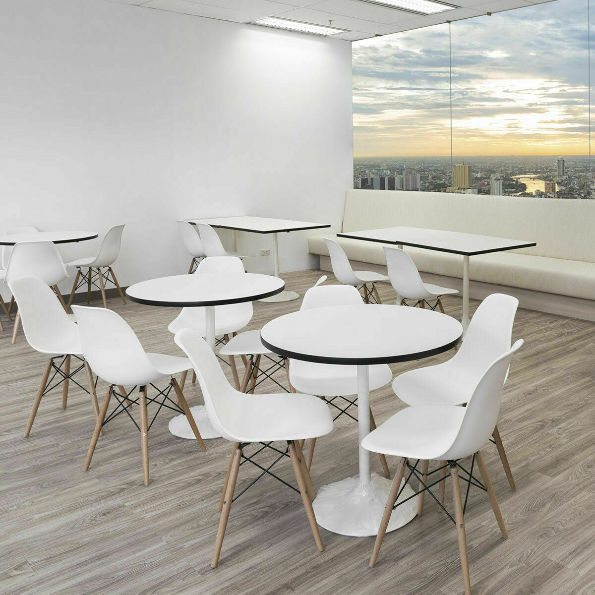 Set Of 2 Mid-Century Modern Dining Side Chairs, White Dining Chairs at Gallery Canada