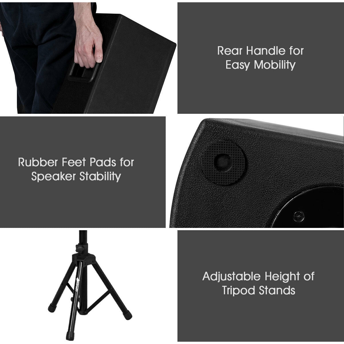 2000W Set of 2 Bi-Amplified Speakers with USB/SD Card Input Entertainment Centers & TV Stands at Gallery Canada