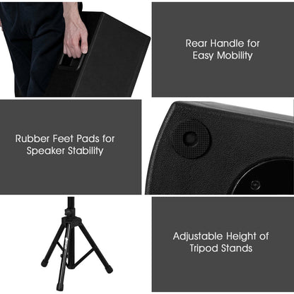 2000W Set of 2 Bi-Amplified Speakers with USB/SD Card Input Entertainment Centers & TV Stands at Gallery Canada