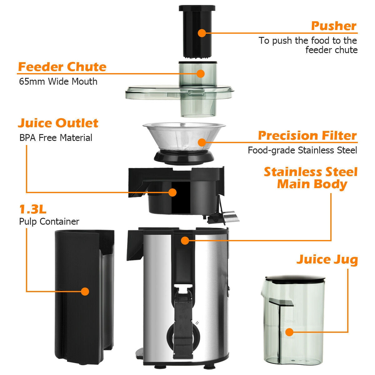 Centrifugal Juicer Machine Juicer Extractor Dual Speed, Silver Juicers & Coffee Machines at Gallery Canada