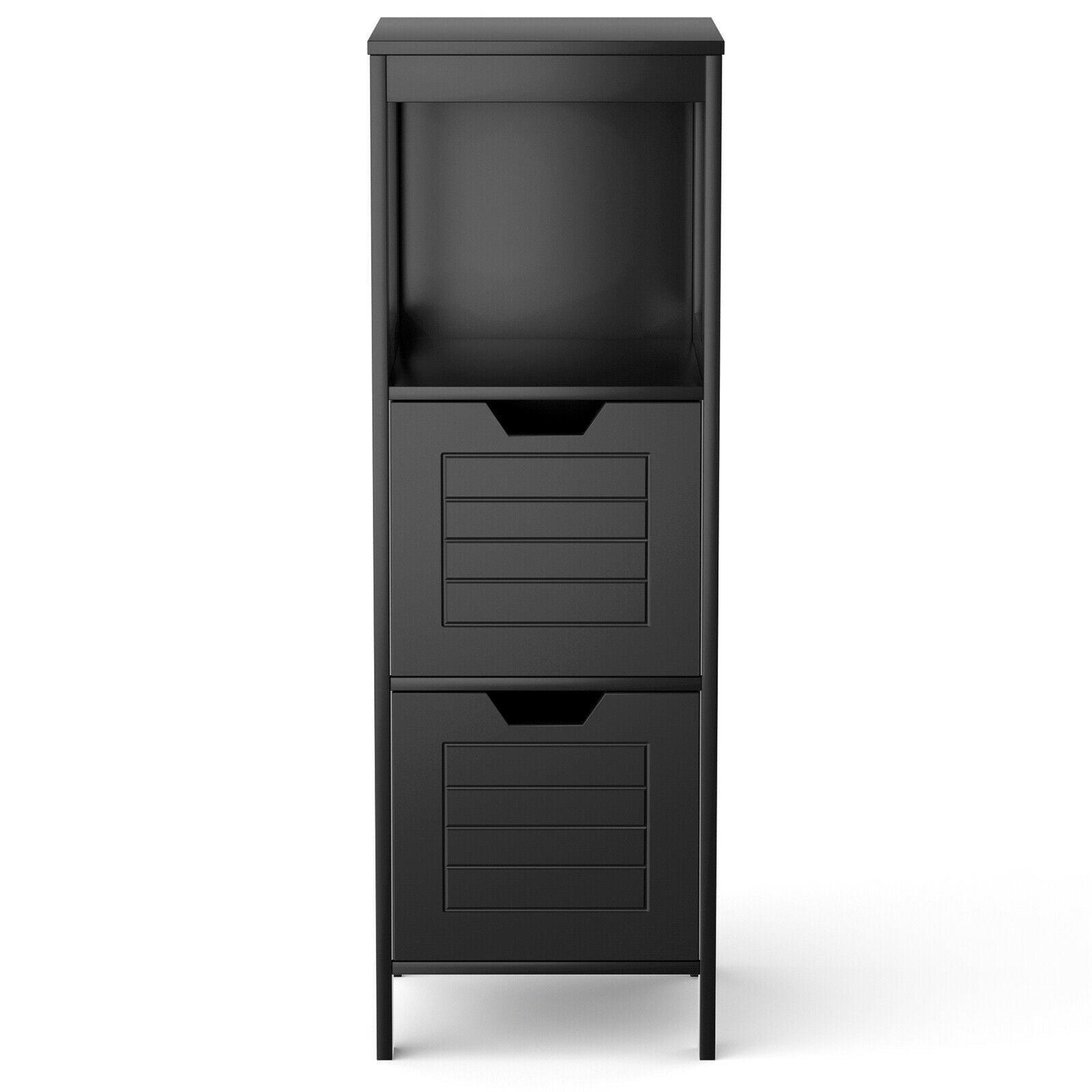 Bathroom Wooden Floor Cabinet Multifunction Storage Rack Stand Organizer, Black Floor Cabinets at Gallery Canada