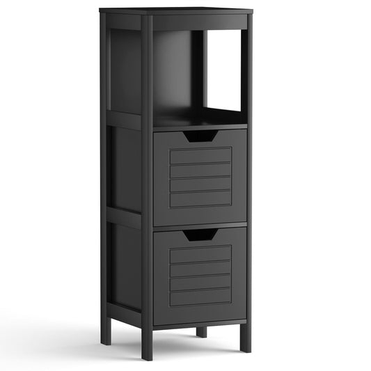 Wooden Bathroom Floor Cabinet, Storage Rack Organizer, Black Floor Cabinets Black at Gallery Canada