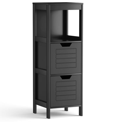 Bathroom Wooden Floor Cabinet Multifunction Storage Rack Stand Organizer, Black Floor Cabinets Black at Gallery Canada