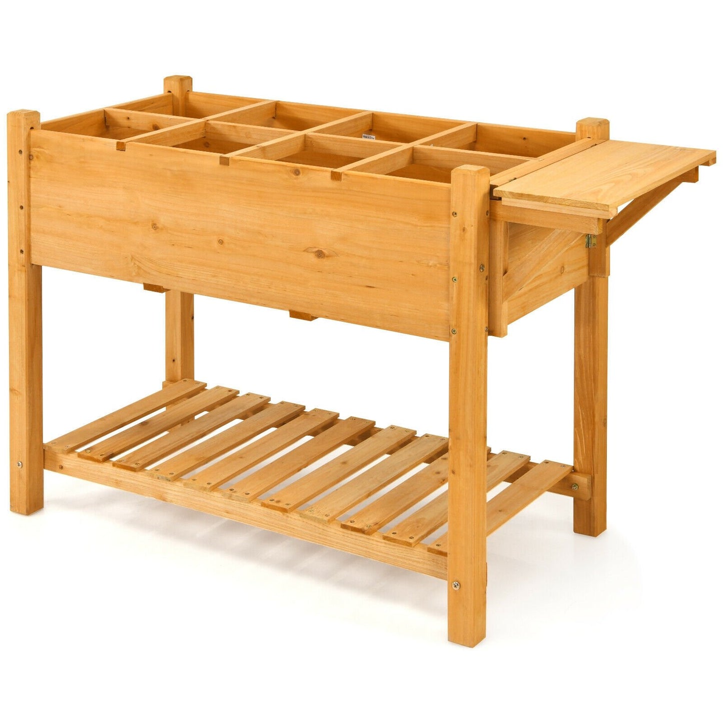Elevated Planter Box Kit with 8 Grids and Folding Tabletop, Natural Raised Garden Beds at Gallery Canada