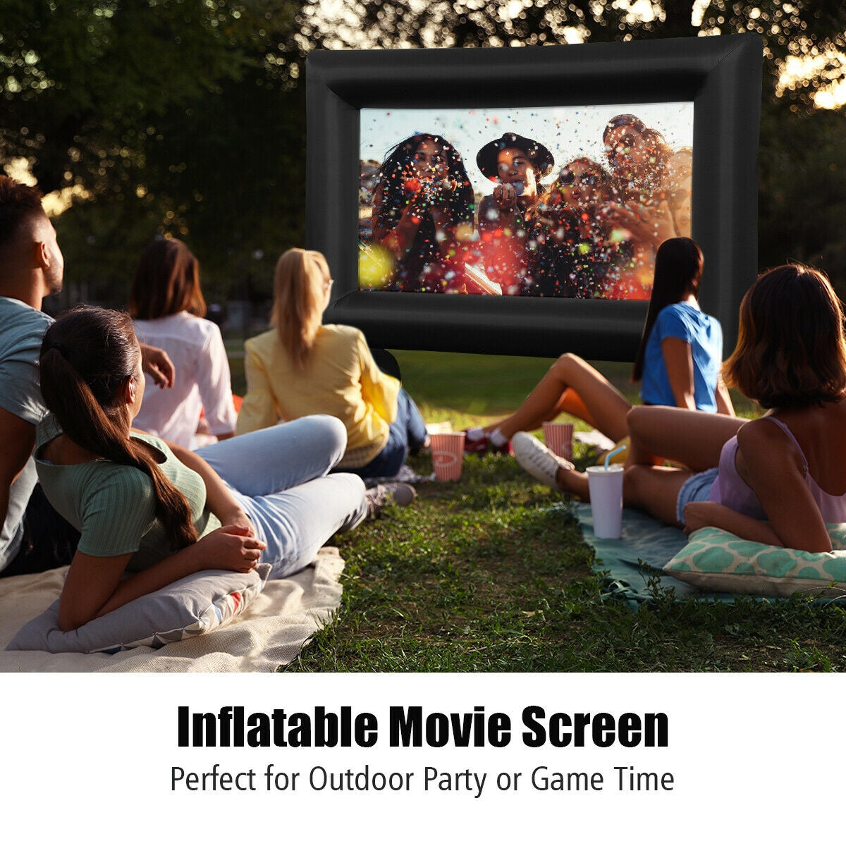 Inflatable Outdoor Movie Projector Screen with Blower-14' Game Room at Gallery Canada
