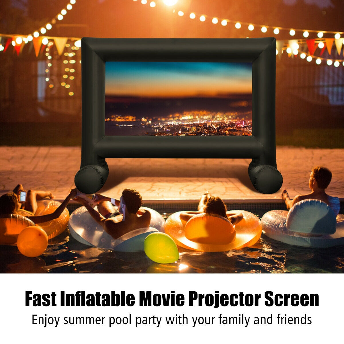 Inflatable Outdoor Movie Projector Screen with Blower-14' Game Room at Gallery Canada