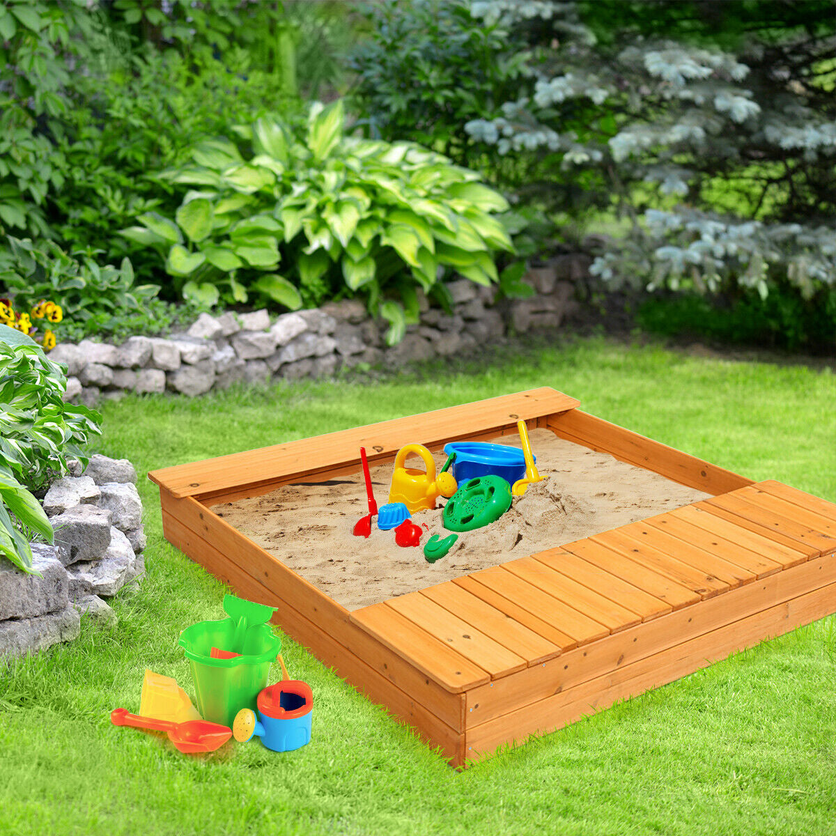 Kids Outdoor Playset Backyard Cedar Sandbox Sandboxes at Gallery Canada