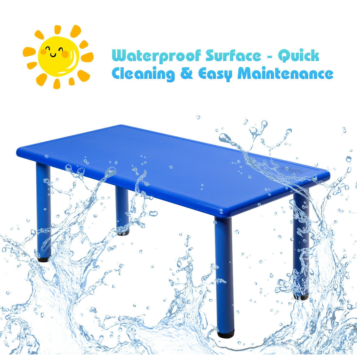Kids Plastic Rectangular Play Table, Blue Kids Table & Chair Sets at Gallery Canada