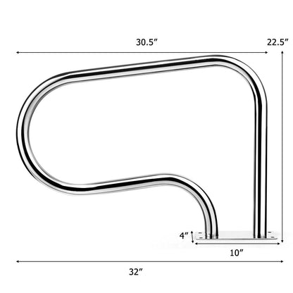 Stainless Steel Swimming Pool Hand Rail with Base Plate, Silver Swimming Pools at Gallery Canada