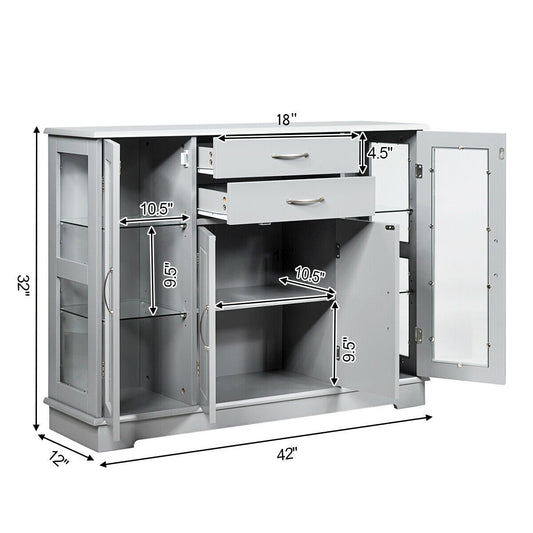 Buffet Server Storage Cabinet, Gray - Gallery Canada