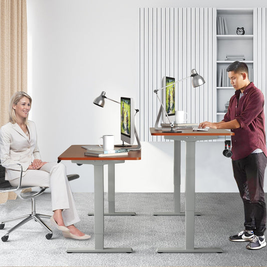 Electric Height Adjustable Standing Desk with Memory Controller, Brown - Gallery Canada