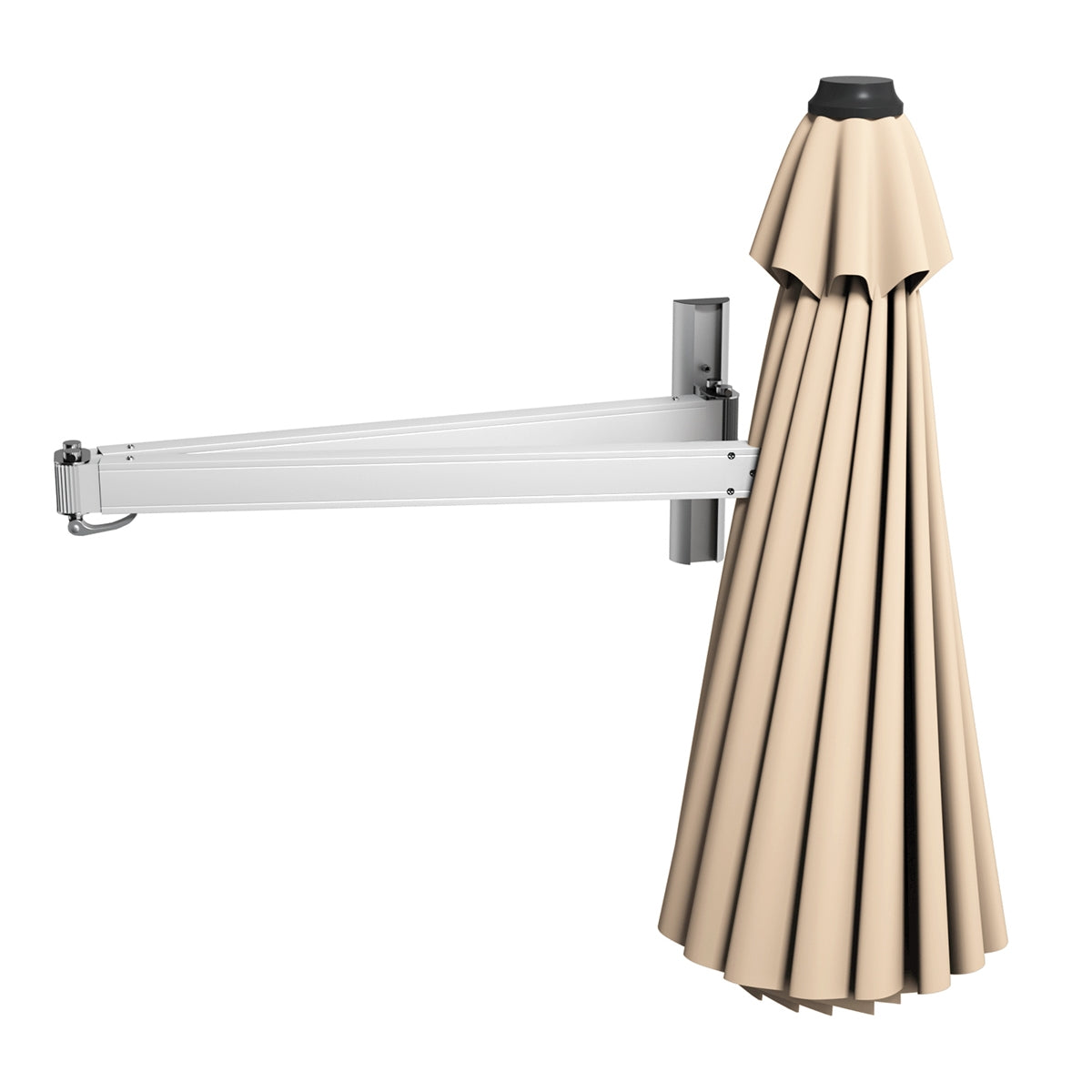 8ft Telescopic Folding Tilt Aluminum Sun Shade Umbrella, Beige Outdoor Umbrellas at Gallery Canada