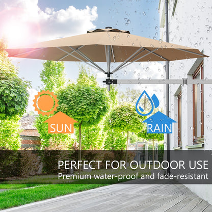 8ft Telescopic Folding Tilt Aluminum Sun Shade Umbrella, Beige Outdoor Umbrellas at Gallery Canada