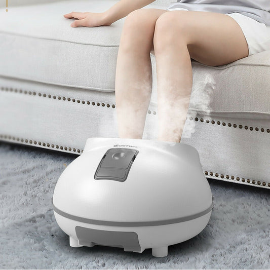 Steam Foot Spa Bath Massager Foot Sauna Care with Heating Timer Electric Rollers, Gray - Gallery Canada
