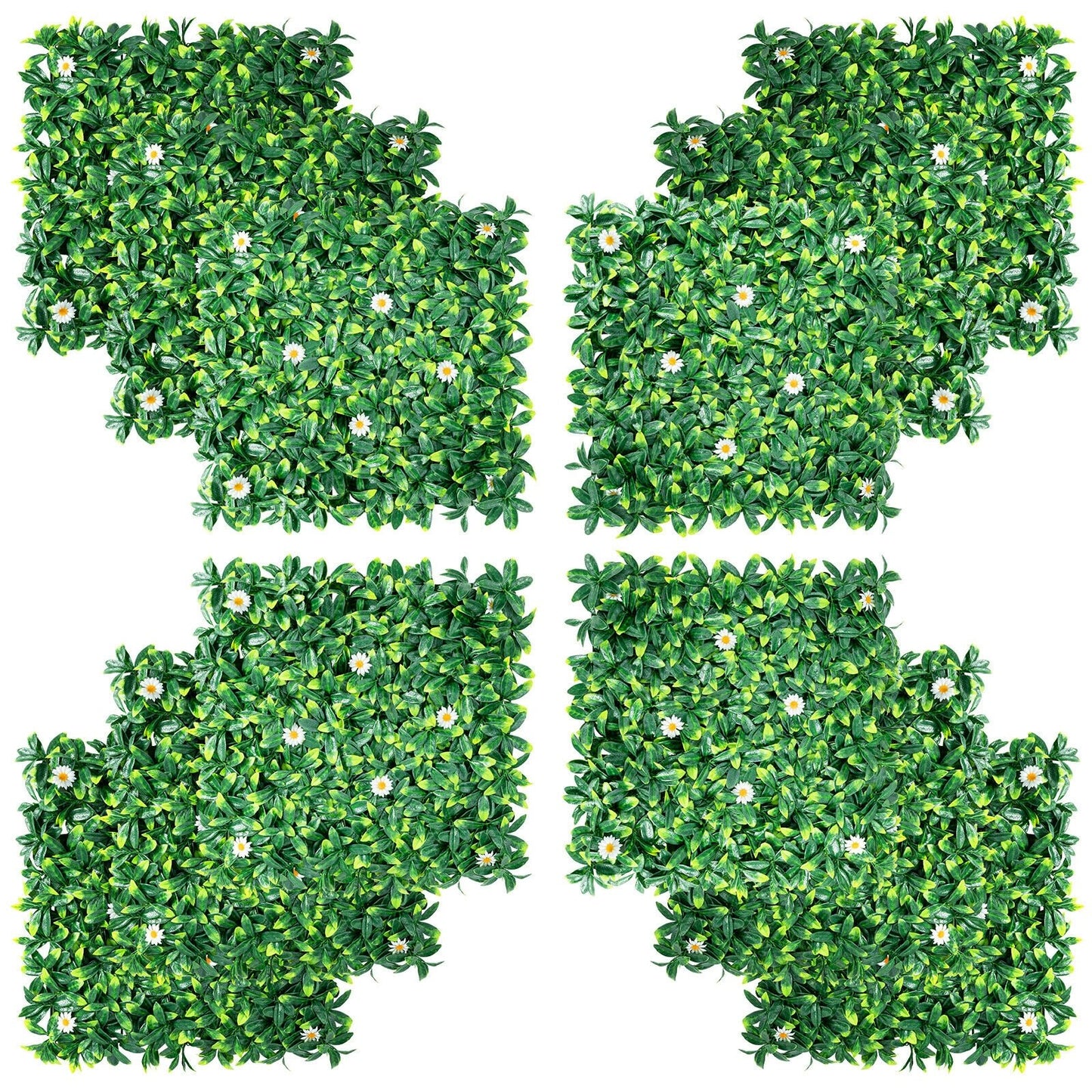 12 Pieces 20 x 20 Inch Artificial Daisy Hedge Plant Privacy Fence Hedge Panels Decorative Fencing & Flooring at Gallery Canada