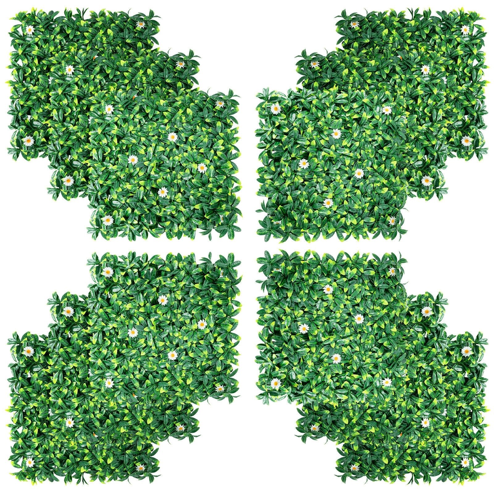 12 Pieces 20 x 20 Inch Artificial Daisy Hedge Plant Privacy Fence Hedge Panels Decorative Fencing & Flooring at Gallery Canada