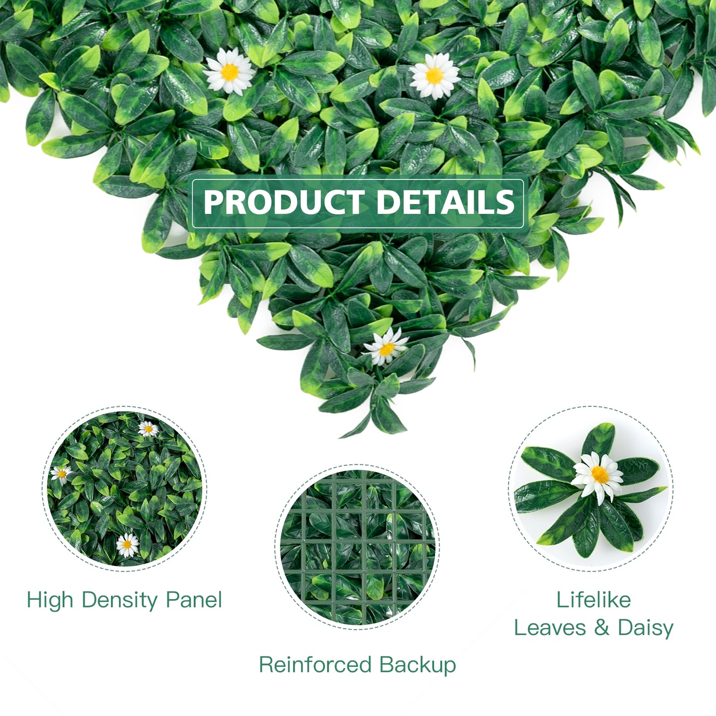 12 Pieces 20 x 20 Inch Artificial Daisy Hedge Plant Privacy Fence Hedge Panels Decorative Fencing & Flooring at Gallery Canada