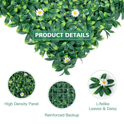 12 Pieces 20 x 20 Inch Artificial Daisy Hedge Plant Privacy Fence Hedge Panels Decorative Fencing & Flooring at Gallery Canada