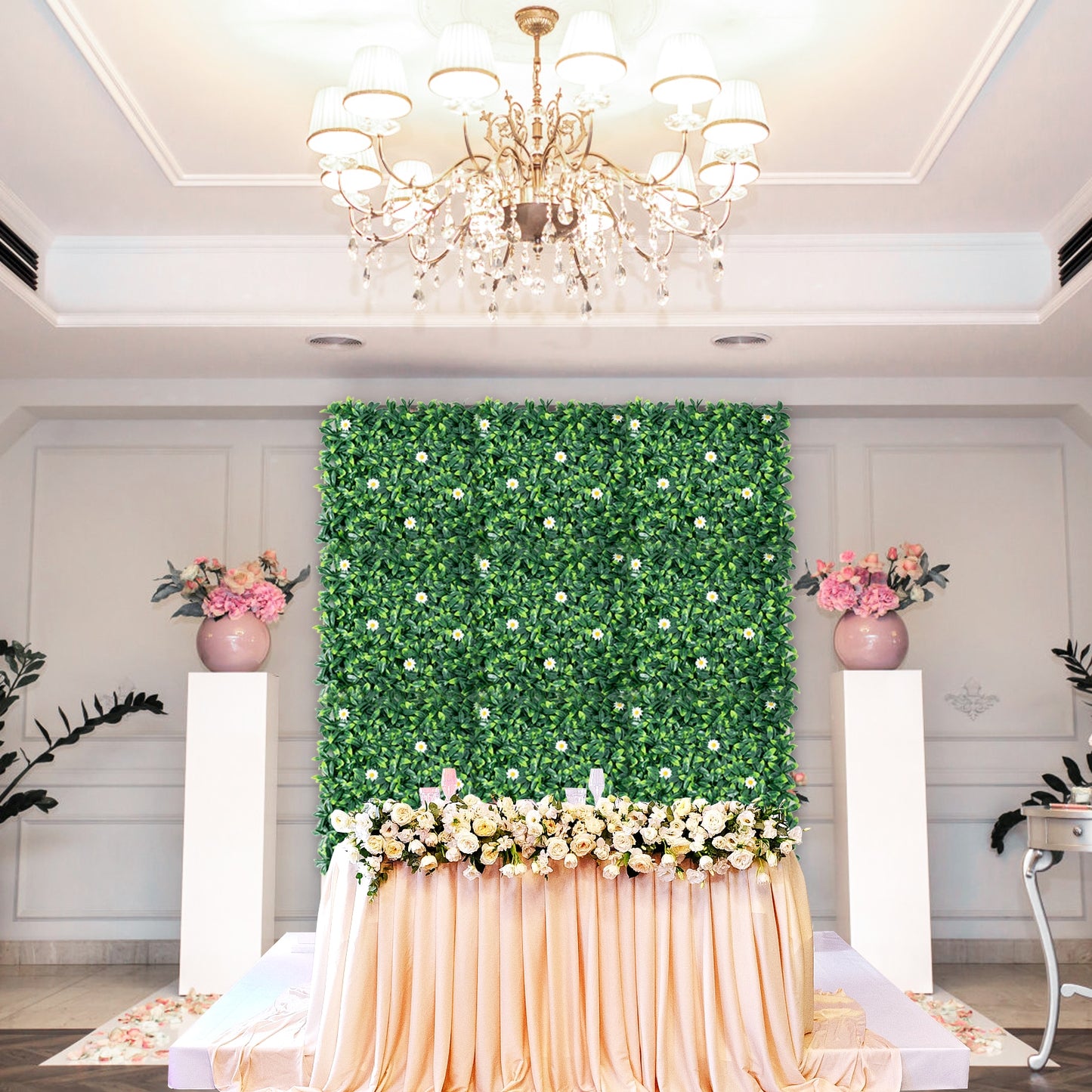 12 Pieces 20 x 20 Inch Artificial Daisy Hedge Plant Privacy Fence Hedge Panels Decorative Fencing & Flooring at Gallery Canada