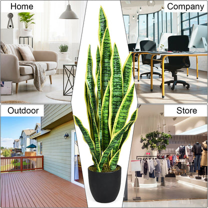35.5 Inch Artificial Snake Plant, Green Faux Plants at Gallery Canada