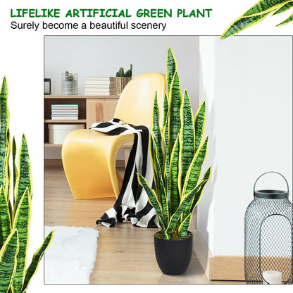 35.5 Inch Artificial Snake Plant, Green Faux Plants at Gallery Canada