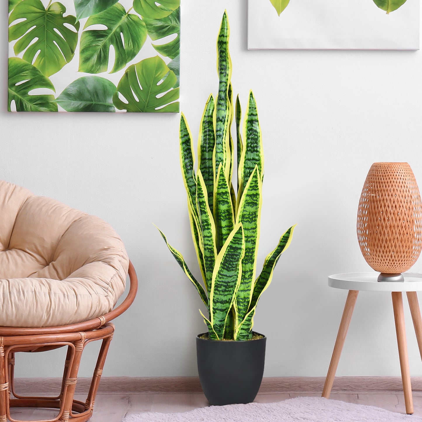35.5 Inch Artificial Snake Plant, Green Faux Plants at Gallery Canada