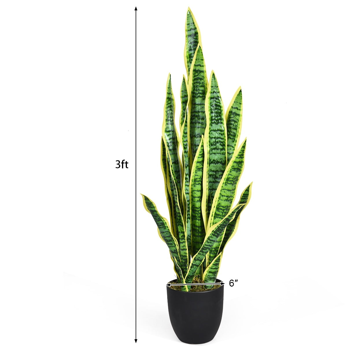 35.5 Inch Artificial Snake Plant, Green Faux Plants at Gallery Canada