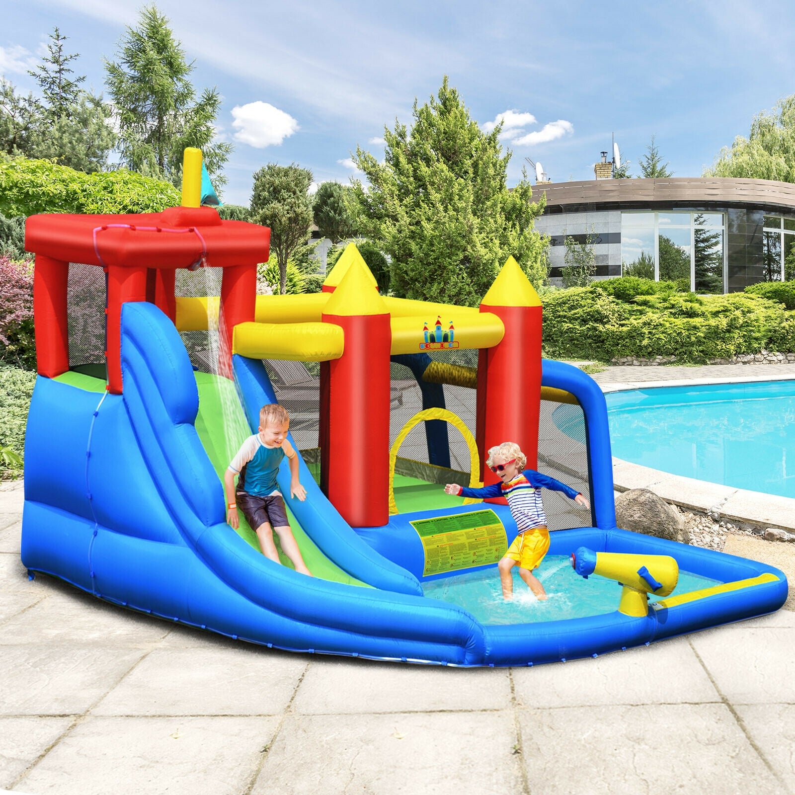 Inflatable Bouncer Bounce House with Water Slide Splash Pool without Blower Bounce House at Gallery Canada