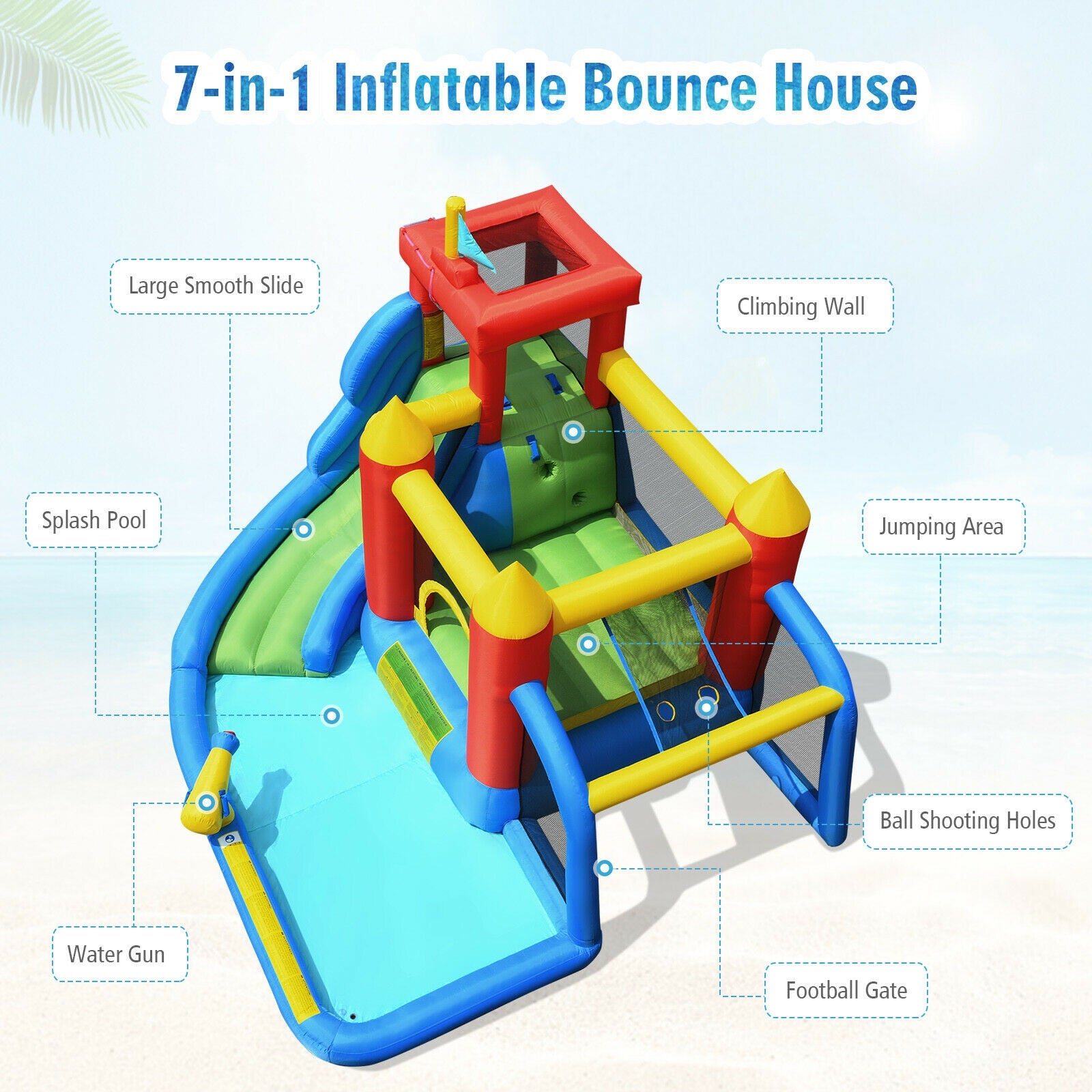 Inflatable Bouncer Bounce House with Water Slide Splash Pool without Blower Bounce House at Gallery Canada