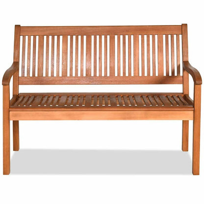 Two Person Solid Wood Garden Bench with Curved Backrest and Wide Armrest, Natural Outdoor Benches at Gallery Canada