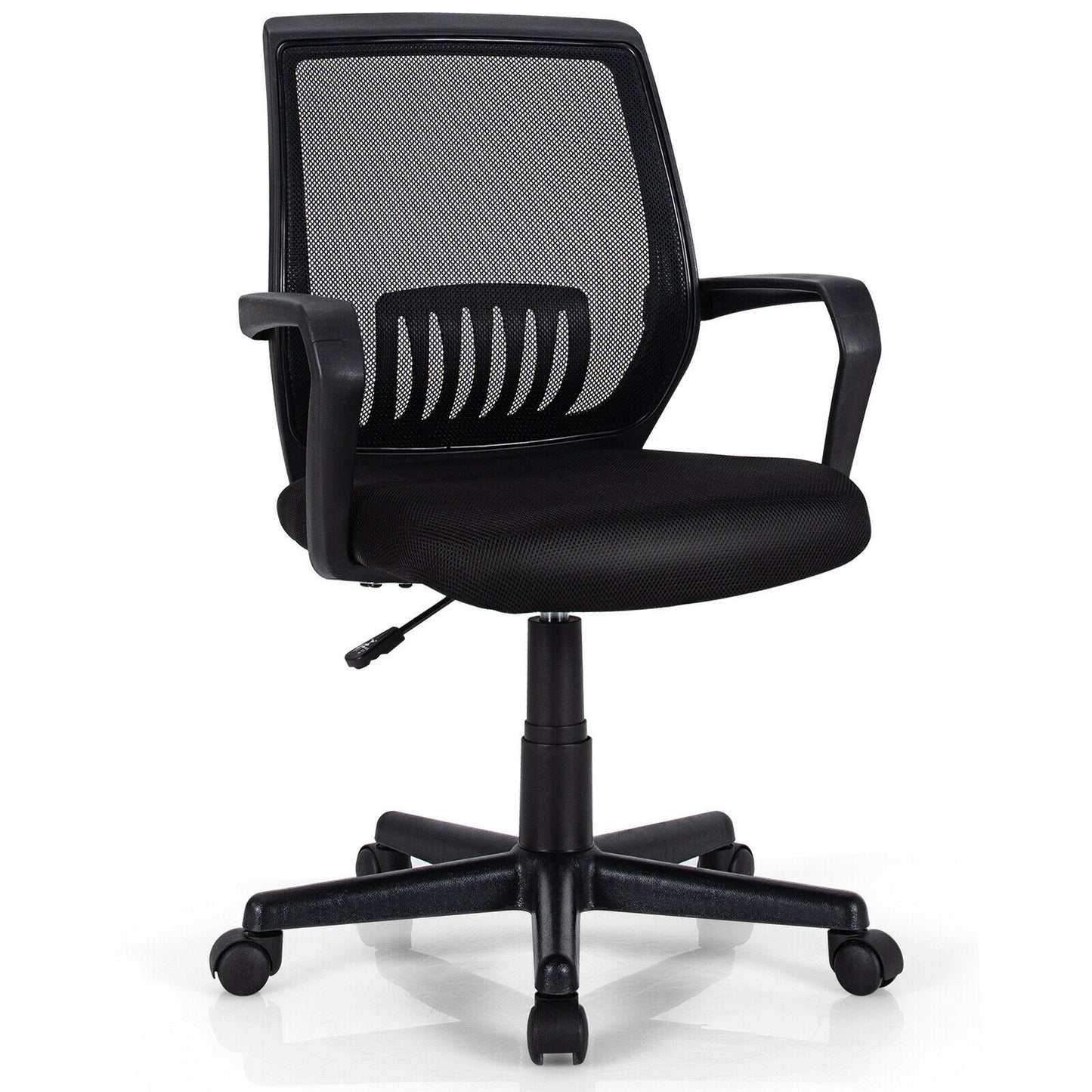 Mid-Back Mesh Height Adjustable Executive Chair with Lumbar Support, Black Mesh Chairs at Gallery Canada