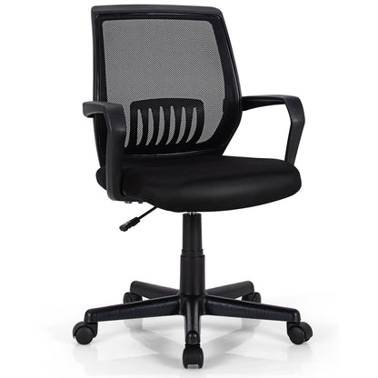 Mid-Back Mesh Height Adjustable Executive Chair with Lumbar Support, Black Mesh Chairs at Gallery Canada