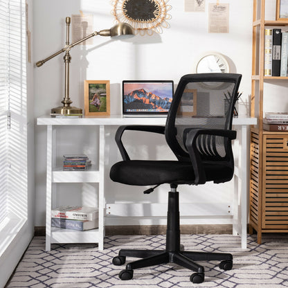 Mid-Back Mesh Height Adjustable Executive Chair with Lumbar Support, Black Mesh Chairs at Gallery Canada