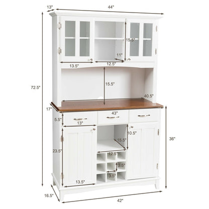 Wood Buffet Hutch Cabinet with 3 Large Drawers, White - Gallery Canada