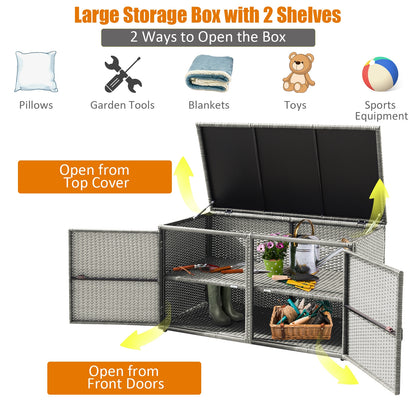88 Gallon Rattan Storage Container Box, Gray Sheds & Outdoor Storage at Gallery Canada