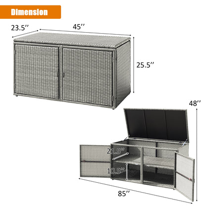 88 Gallon Rattan Storage Container Box, Gray Sheds & Outdoor Storage at Gallery Canada