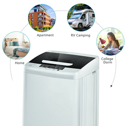 8.8 lbs Portable Full-Automatic Laundry Washing Machine with Drain Pump Washing Machines at Gallery Canada