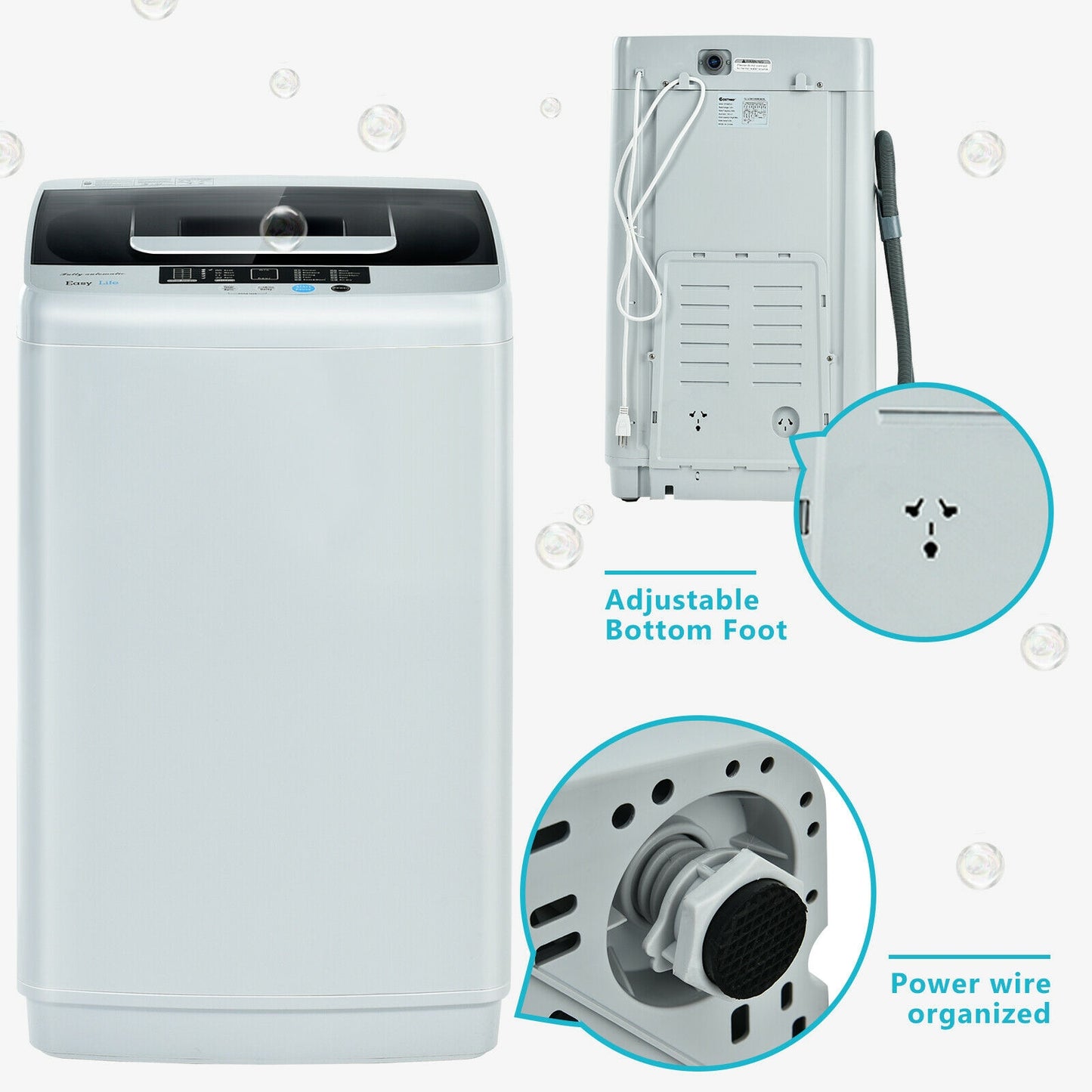 8.8 lbs Portable Full-Automatic Laundry Washing Machine with Drain Pump Washing Machines at Gallery Canada