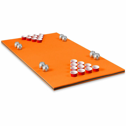 5.5 Feet x 35.5 inch 3-Layer Multi-Purpose Floating Beer Pong Table, Orange - Gallery Canada