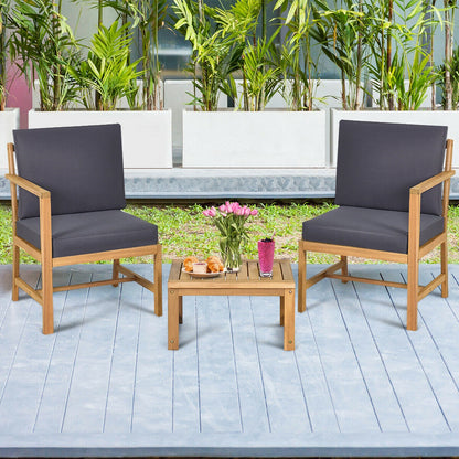 3-in-1 Acacia Wood Loveseat with Separable Coffee Table, Natural Patio Conversation Sets at Gallery Canada