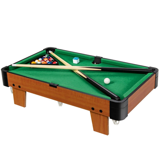 24” Mini Tabletop Pool Table Set Indoor Billiards Table with Accessories, Green