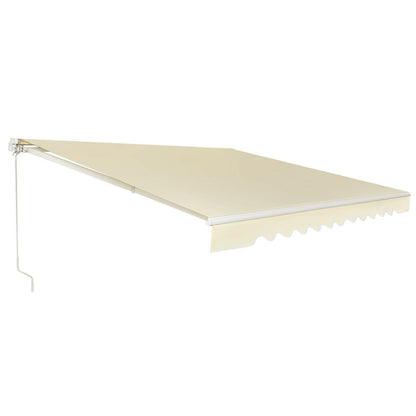 13 × 8 Feet Retractable Patio Awning Aluminum Deck Sunshade, Beige Canopies Beige at Gallery Canada