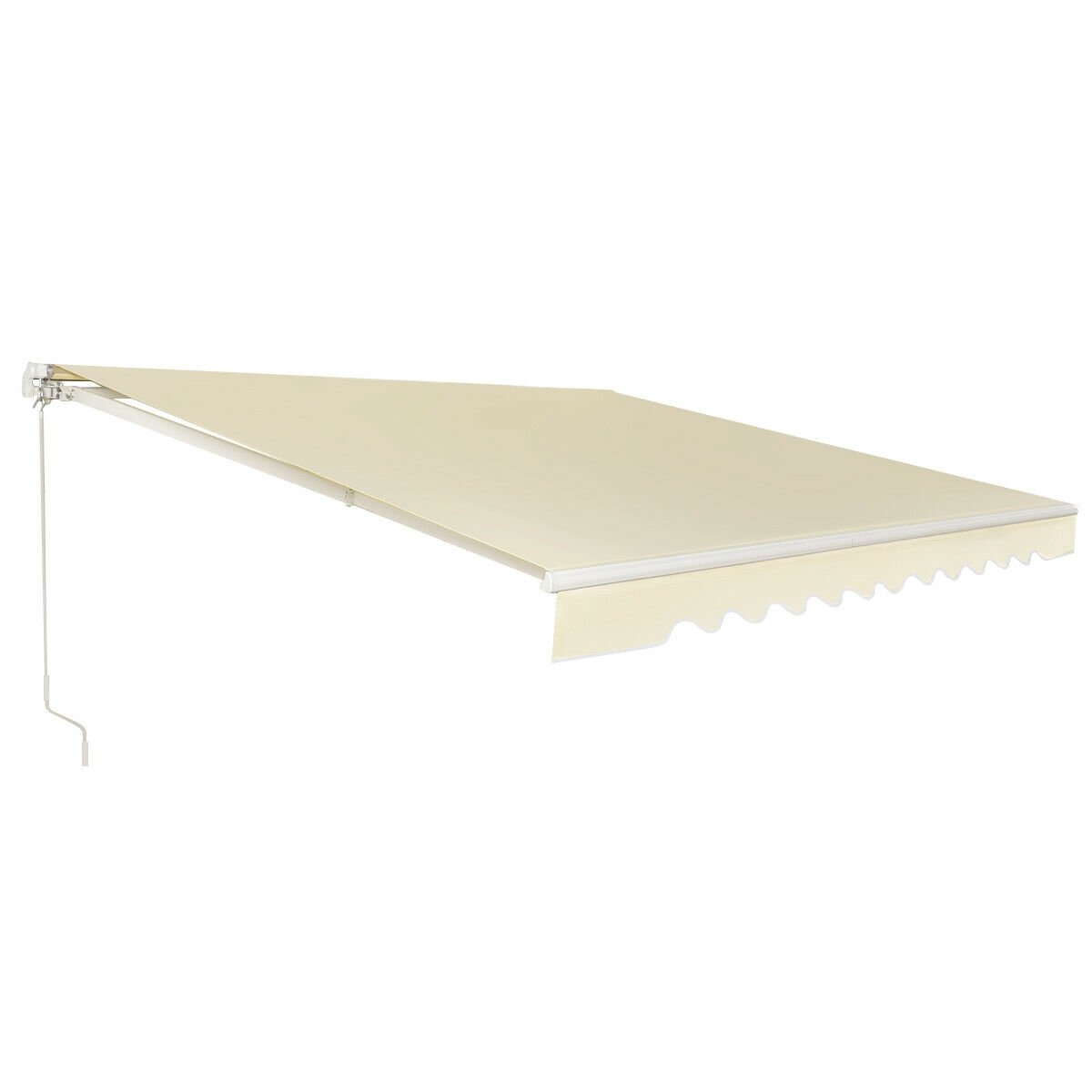 13 × 8 Feet Retractable Patio Awning Aluminum Deck Sunshade, Beige - Gallery Canada