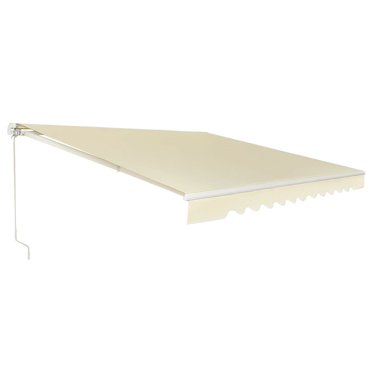 13 × 8 Feet Retractable Patio Awning Aluminum Deck Sunshade, Beige Canopies at Gallery Canada
