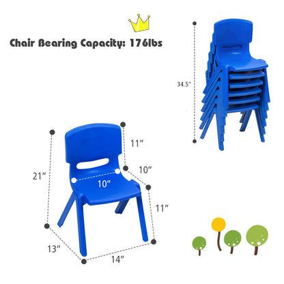 6-Pack Kids Plastic Stackable Classroom Chairs, Blue Kids Chairs & Seating at Gallery Canada