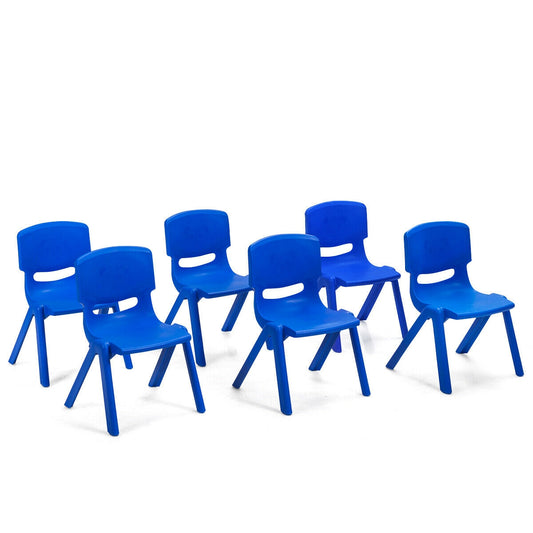 6-Pack Kids Plastic Stackable Classroom Chairs, Blue Kids Chairs & Seating Blue at Gallery Canada