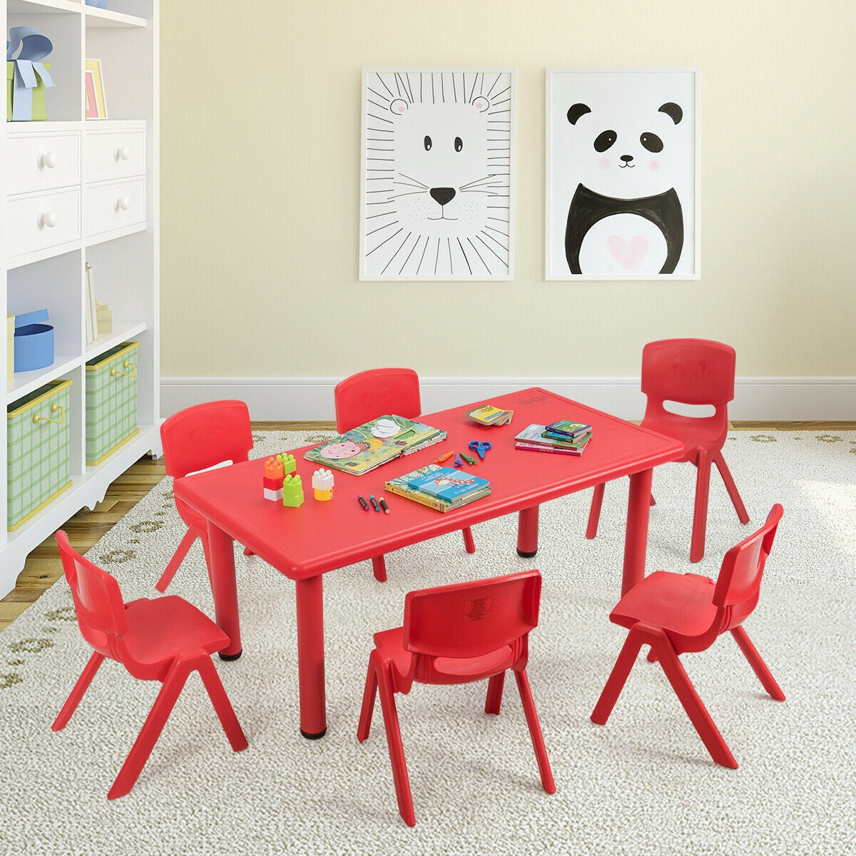 6-pack Kids Plastic Stackable Classroom Chairs, Red Kids Chairs & Seating at Gallery Canada