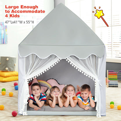 Kids Large Play Castle Fairy Tent with Mat, Gray Play Tents & Playhouse at Gallery Canada